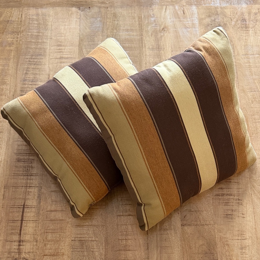 Striped Brown and Tan Throw Pillows